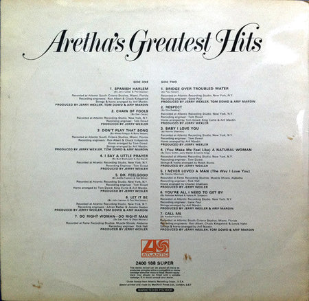 Aretha Franklin - Aretha's Greatest Hits - The Funkadoobian