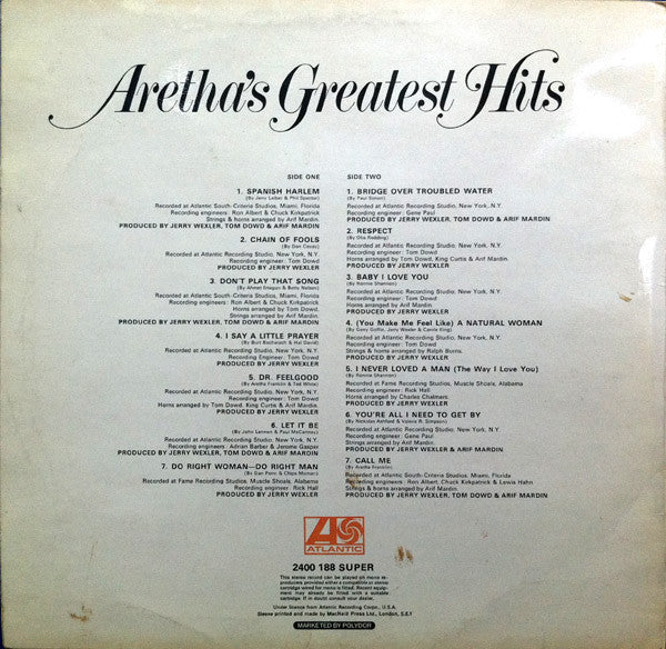 Aretha Franklin - Aretha's Greatest Hits - The Funkadoobian