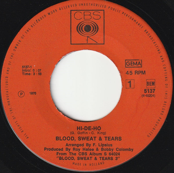 Blood Sweat And Tears - Hi-De-Ho - The Funkadoobian