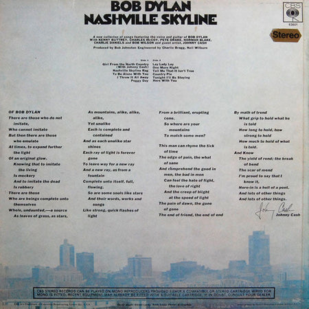 Bob Dylan - Nashville Skyline - The Funkadoobian
