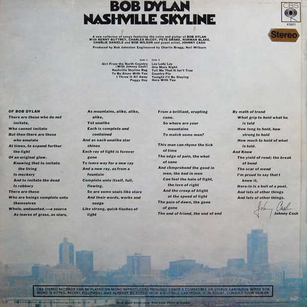 Bob Dylan - Nashville Skyline - The Funkadoobian