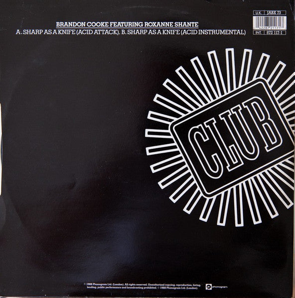 Brandon Cooke Featuring Roxanne Shanté - Sharp As A Knife (Acid Attack) - The Funkadoobian