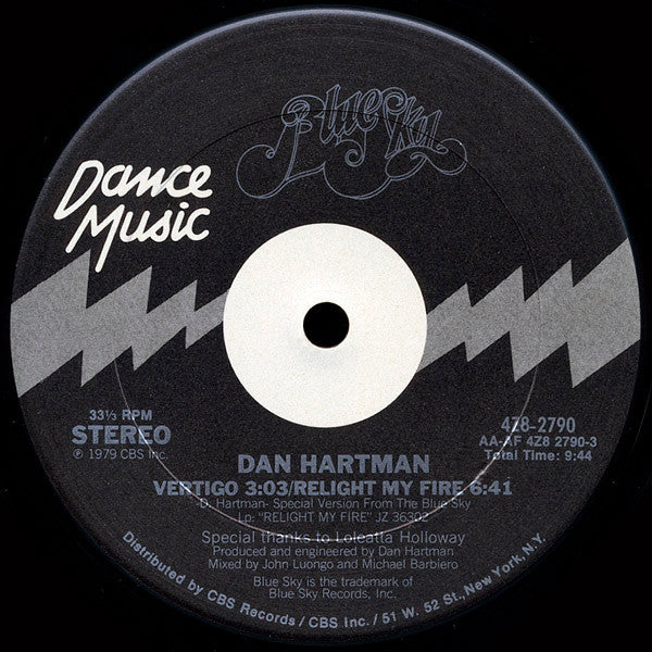 Dan Hartman - Vertigo / Relight My Fire - The Funkadoobian