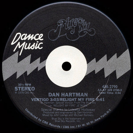 Dan Hartman - Vertigo / Relight My Fire - The Funkadoobian