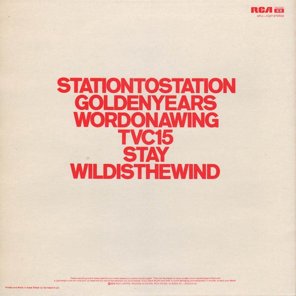 David Bowie - Station To Station - The Funkadoobian