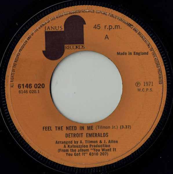 Detroit Emeralds - Feel The Need In Me - The Funkadoobian