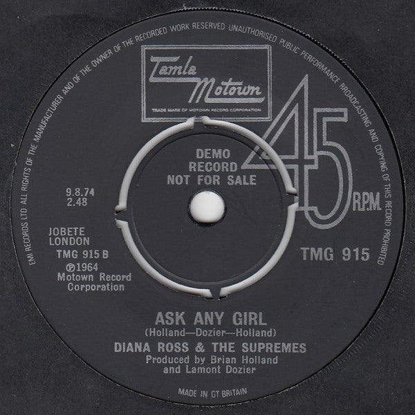 The Supremes - Baby Love / Ask Any Girl - The Funkadoobian