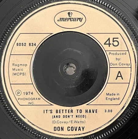 Don Covay - It's Better To Have (And Don't Need) - The Funkadoobian