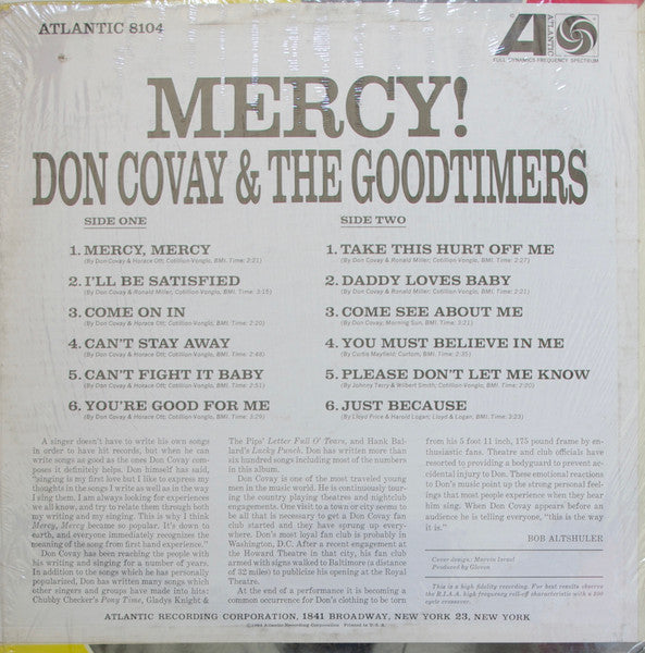 Don Covay & The Goodtimers - Mercy! - The Funkadoobian