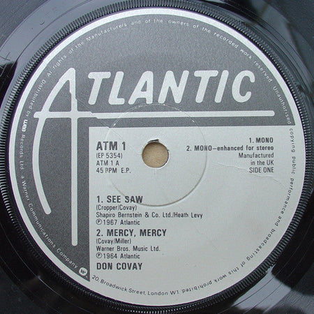 Don Covay / The Mar-Keys / Bar-Kays - See Saw / Mercy Mercy / Last Night / Soul Finger - The Funkadoobian