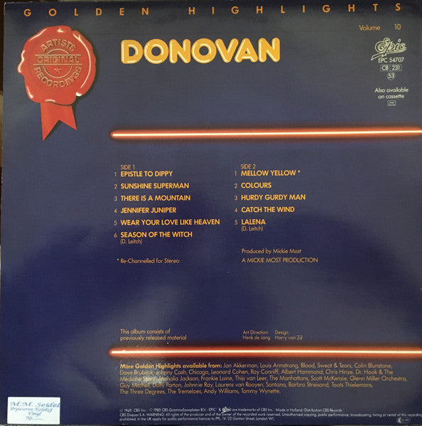 Donovan - Golden Highlights Vol.10 - The Funkadoobian