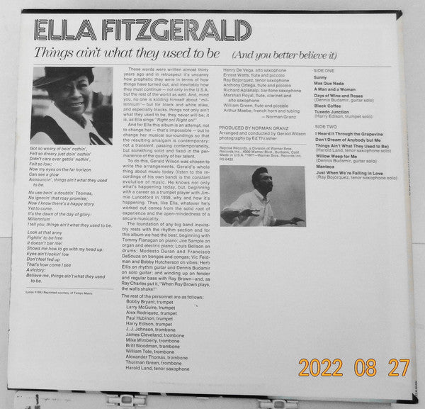Ella Fitzgerald - Things Ain't What They Used To Be (And You Better Believe It) - The Funkadoobian