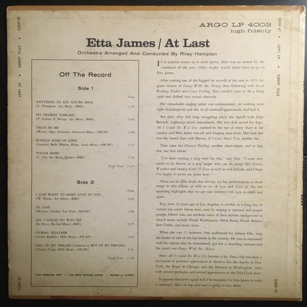 Etta James - At Last! - The Funkadoobian