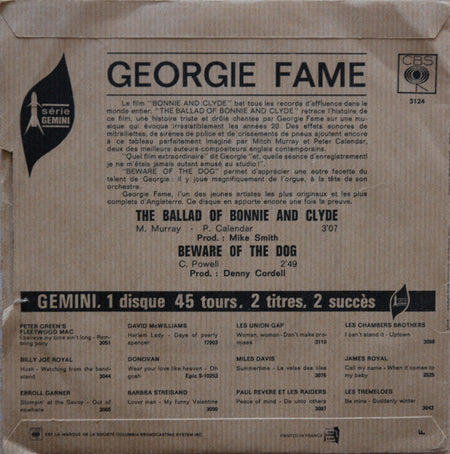 Georgie Fame - The Ballad Of Bonnie And Clyde / Beware Of The Dog - The Funkadoobian