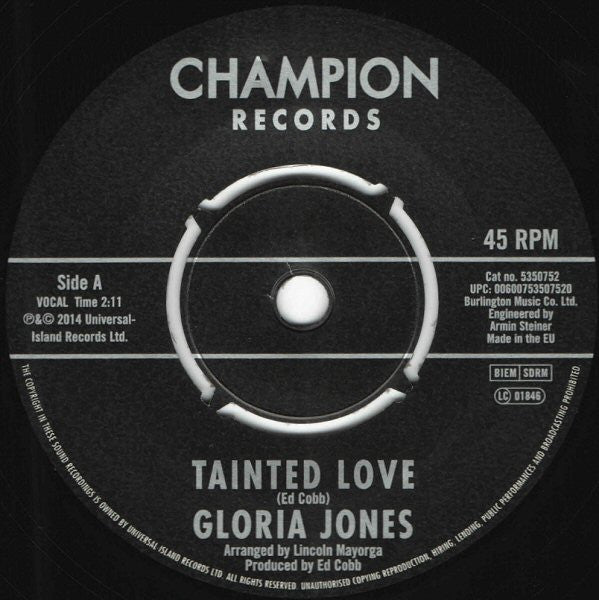 Gloria Jones - Tainted Love / Come Go With Me - The Funkadoobian