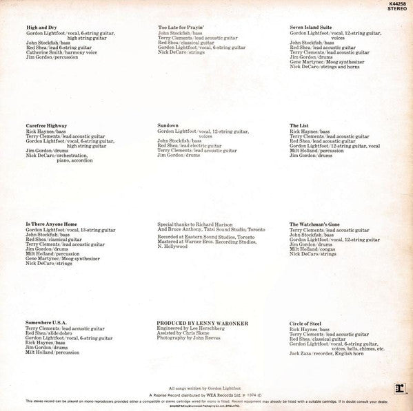 Gordon Lightfoot - Sundown - The Funkadoobian