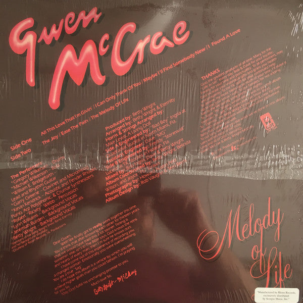 Gwen McCrae - Melody Of Life - The Funkadoobian