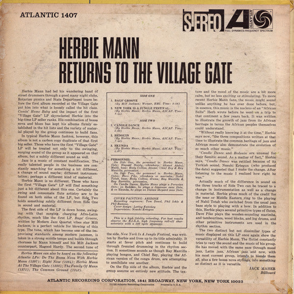 Herbie Mann - Herbie Mann Returns To The Village Gate - The Funkadoobian