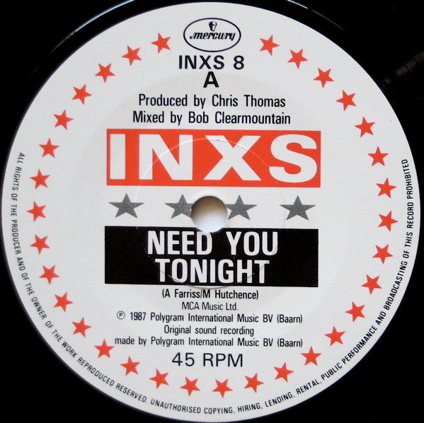INXS - Need You Tonight Solid Center Hole