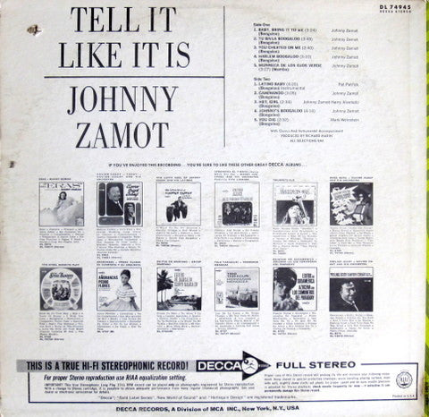 Johnny Zamot - Tell It Like It Is - The Funkadoobian