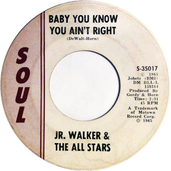 Junior Walker & The All Stars - Cleo's Mood / Baby You Know You Ain't Right - The Funkadoobian
