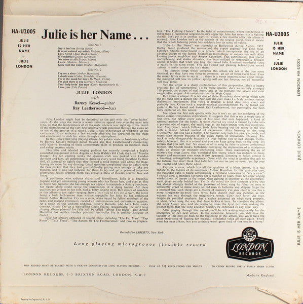 Julie London - Julie Is Her Name - The Funkadoobian