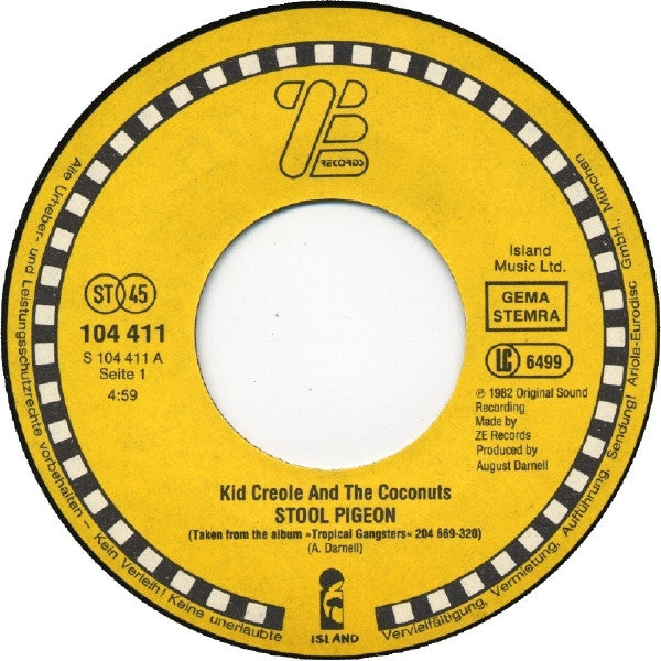 Kid Creole And The Coconuts - Stool Pigeon / I'm A Wonderful Thing, Baby