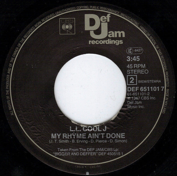 LL Cool J - I Need Love / My Rhyme Ain't Done