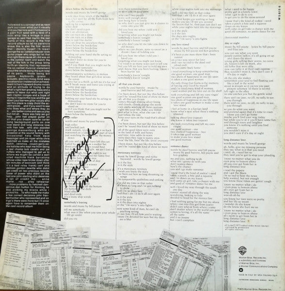 Little Feat - The Last Record Album - The Funkadoobian