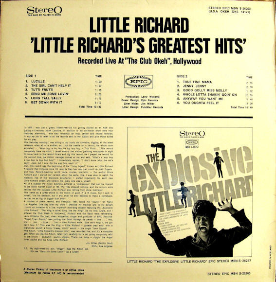 Little Richard - Little Richard's Greatest Hits (Recorded Live) - The Funkadoobian