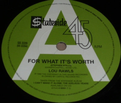 Lou Rawls - For What It's Worth / You Made Me So Very Happy - The Funkadoobian