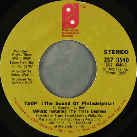 MFSB Featuring The Three Degrees - TSOP (The Sound Of Philadelphia) - The Funkadoobian