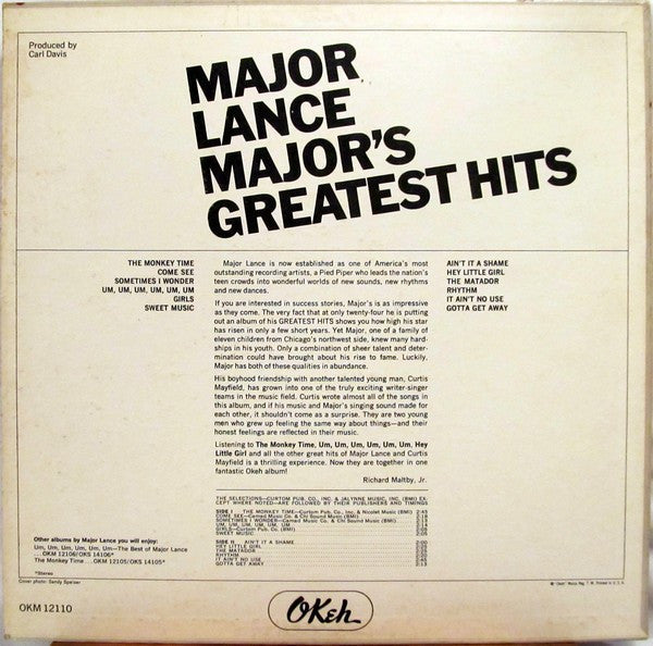Major Lance - Major's Greatest Hits - The Funkadoobian