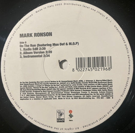 Mark Ronson - Ooh Wee / On The Run - The Funkadoobian