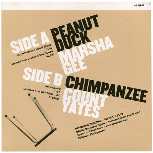Marsha Gee / Count Yates - Peanut Duck / Chimpanzee - The Funkadoobian