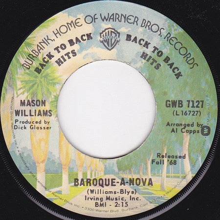 Mason Williams - Classical Gas / Baroque-A-Nova - The Funkadoobian