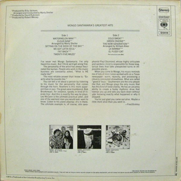 Mongo Santamaria - Mongo Santamaria's Greatest Hits - The Funkadoobian