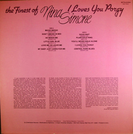 Nina Simone - The Finest Of Nina Simone - I Loves You Porgy - The Funkadoobian