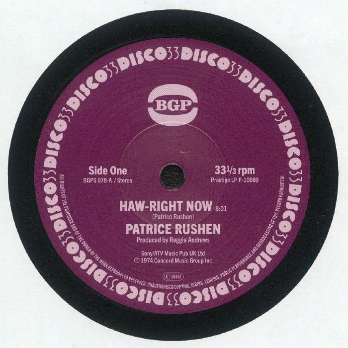 Patrice Rushen - Haw-Right Now / Kickin' Back