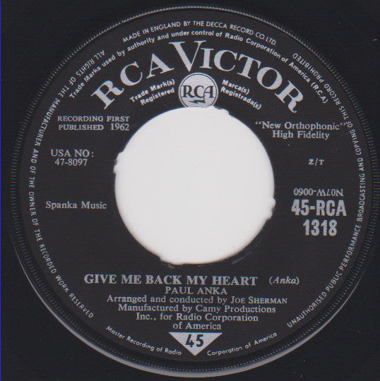 Paul Anka - Eso Beso (That Kiss) / Give Me Back My Heart - The Funkadoobian