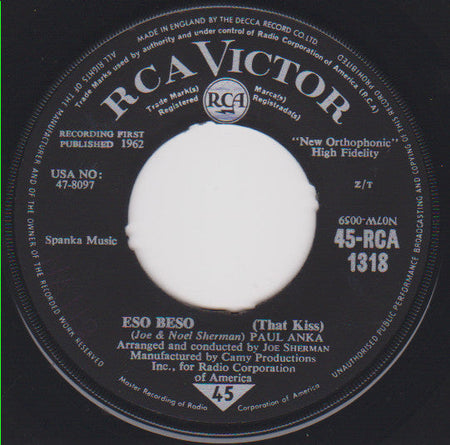 Paul Anka - Eso Beso (That Kiss) / Give Me Back My Heart - The Funkadoobian