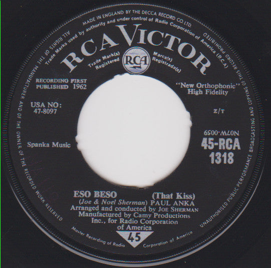 Paul Anka - Eso Beso (That Kiss) / Give Me Back My Heart - The Funkadoobian