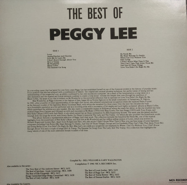 Peggy Lee - The Best Of Peggy Lee - The Funkadoobian