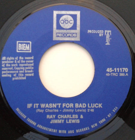 Ray Charles - If It Wasn't For Bad Luck - The Funkadoobian