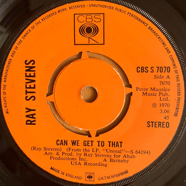 Ray Stevens - Bridget The Midget (The Queen Of The Blues) / Can We Get To That - The Funkadoobian