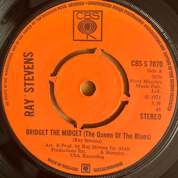 Ray Stevens - Bridget The Midget (The Queen Of The Blues) / Can We Get To That - The Funkadoobian