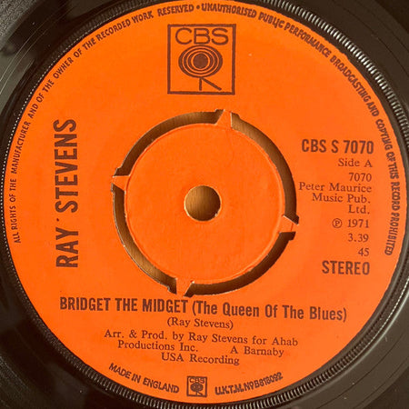 Ray Stevens - Bridget The Midget (The Queen Of The Blues) / Can We Get To That - The Funkadoobian