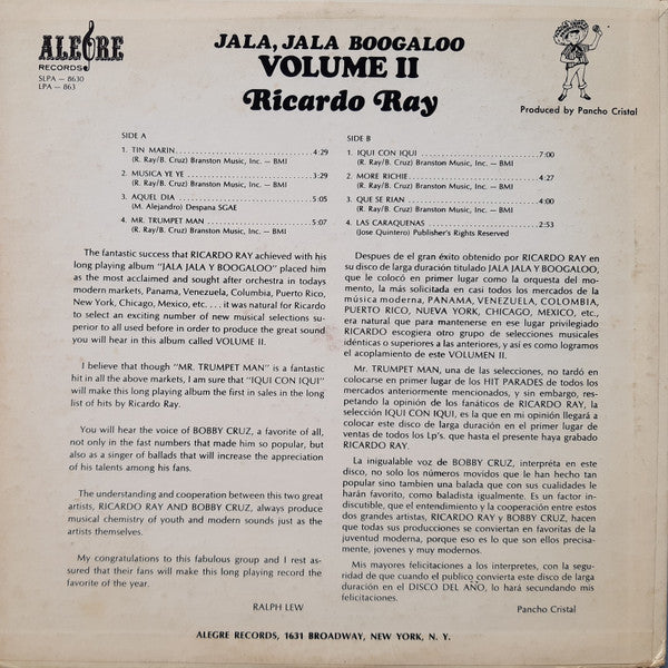 Ricardo Ray - Jala Jala Boogaloo Volume II - The Funkadoobian