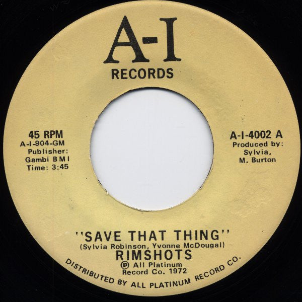 The Rimshots - Save That Thing / Concerto In F - The Funkadoobian