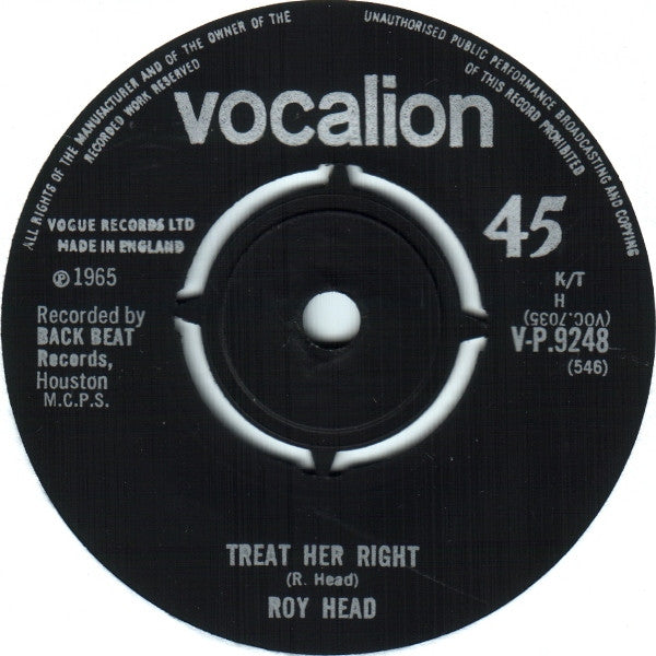 Roy Head - Treat Her Right - The Funkadoobian